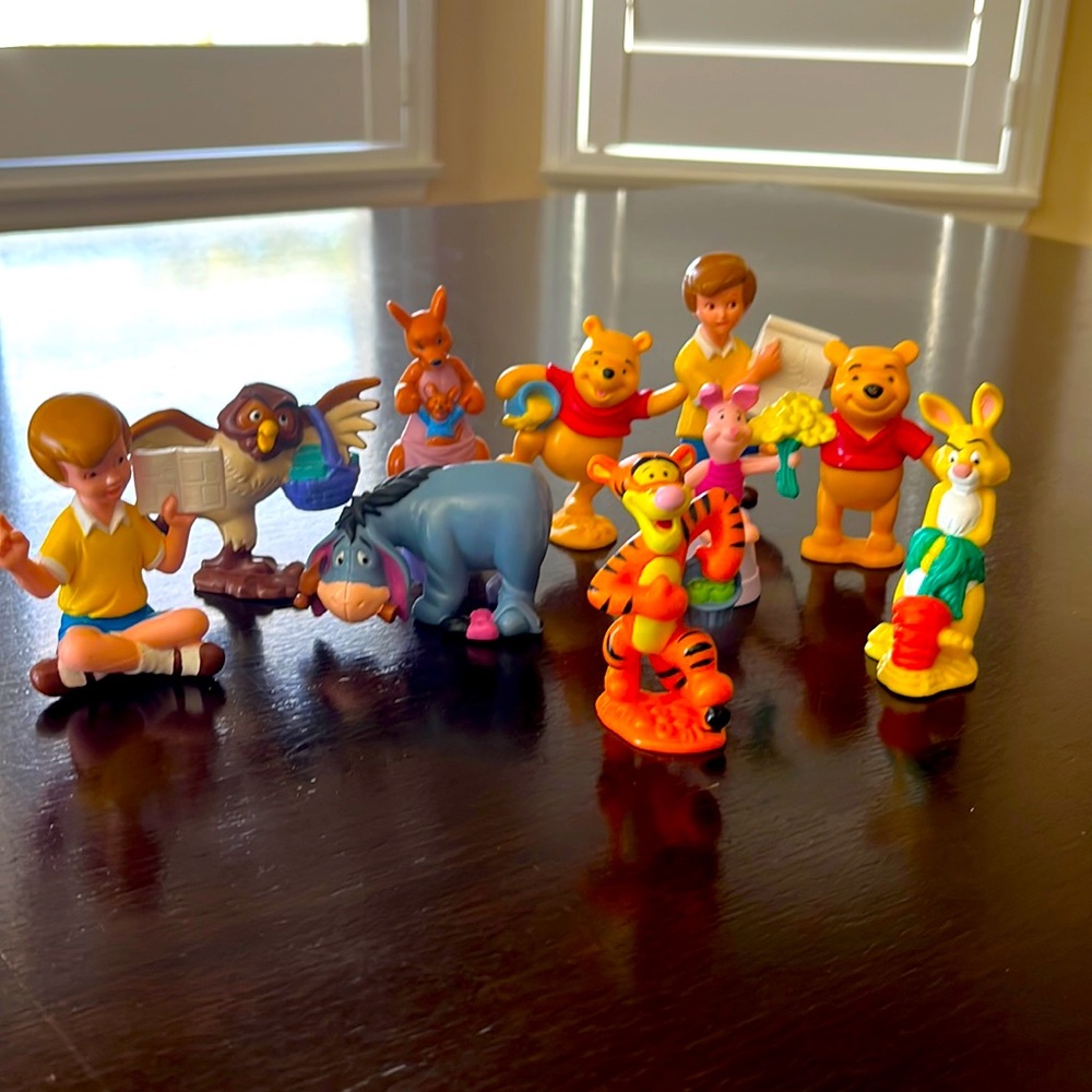 Vintage Antique Winnie the Pooh Figurines Set - Disney